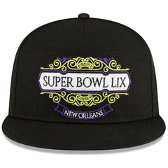 Philadelphia Eagles New Era Super Bowl LIX Tarmac Split Panel 9FIFTY Snapback Hat Black | NFL