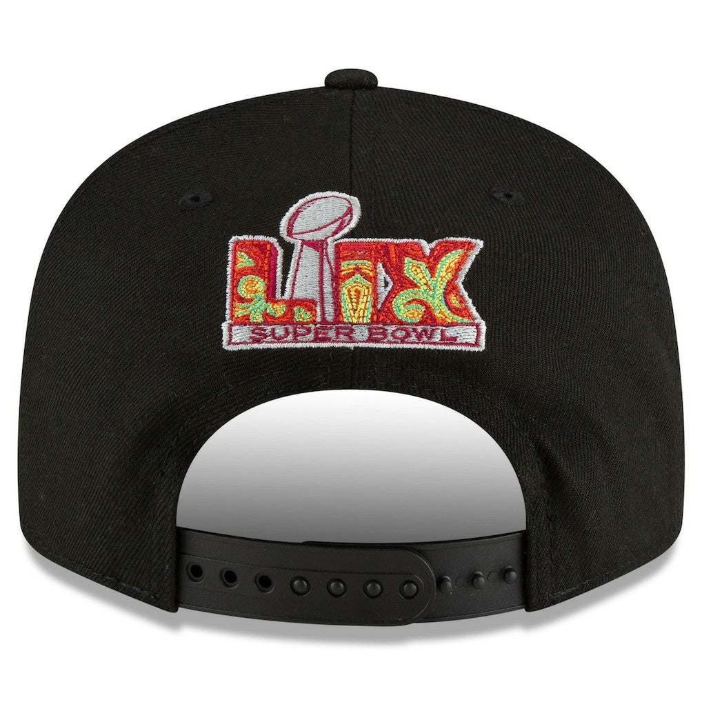 Philadelphia Eagles New Era Super Bowl LIX Tarmac Split Panel 9FIFTY Snapback Hat Black | NFL