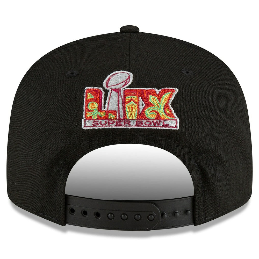 Philadelphia Eagles New Era Super Bowl LIX Tarmac Split Panel 9FIFTY Snapback Hat Black | NFL