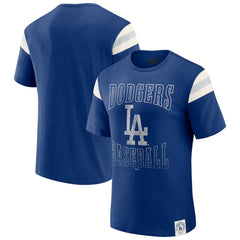 Los Angeles Dodgers Darius Rucker Collection by Fanatics Distressed Sleeve Stripe T-Shirt - MLB