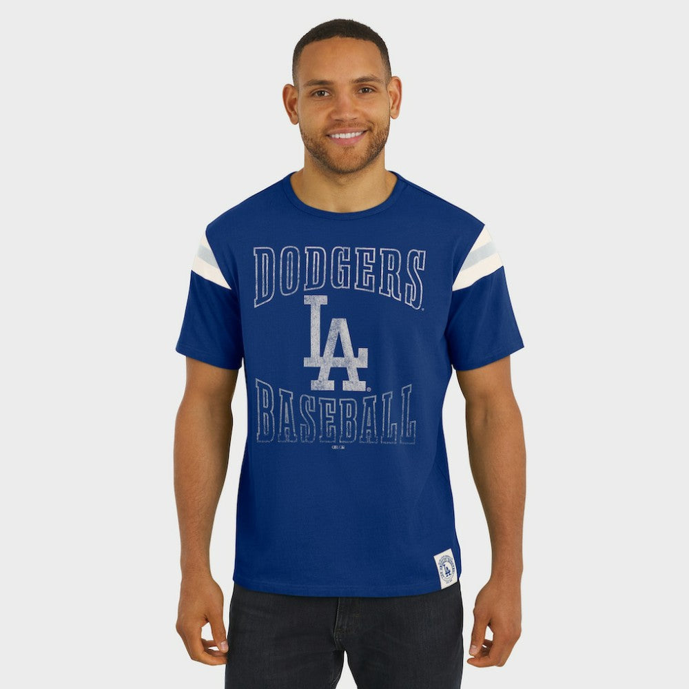 Los Angeles Dodgers Darius Rucker Collection by Fanatics Distressed Sleeve Stripe T-Shirt - MLB
