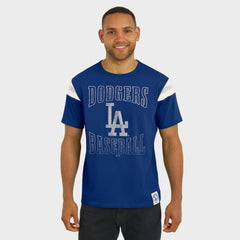 Los Angeles Dodgers Darius Rucker Collection by Fanatics Distressed Sleeve Stripe T-Shirt - MLB