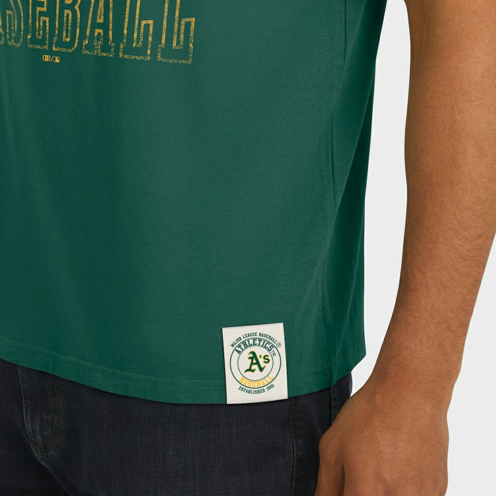Athletics Darius Rucker Collection by Fanatics Distressed Sleeve Stripe T-Shirt - MLB