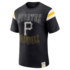 Pittsburgh Pirates Darius Rucker Collection by Fanatics Distressed Sleeve Stripe T-Shirt - MLB