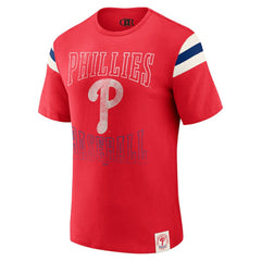 Philadelphia Phillies Darius Rucker Collection by Fanatics Distressed Sleeve Stripe T-Shirt - MLB