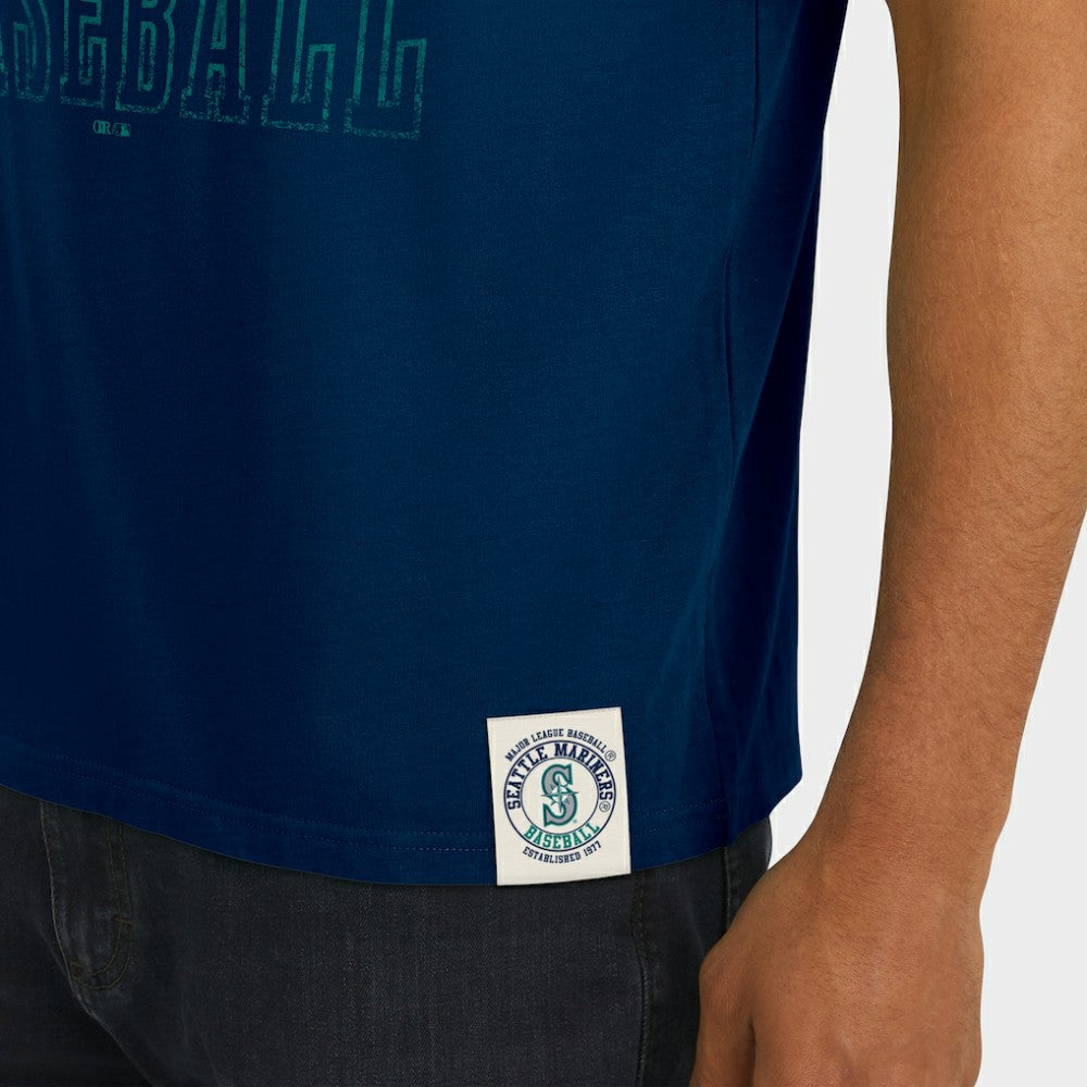 Seattle Mariners Darius Rucker Collection by Fanatics Distressed Sleeve Stripe T-Shirt - MLB