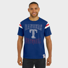 Texas Rangers Darius Rucker Collection by Fanatics Distressed Sleeve Stripe T-Shirt - MLB