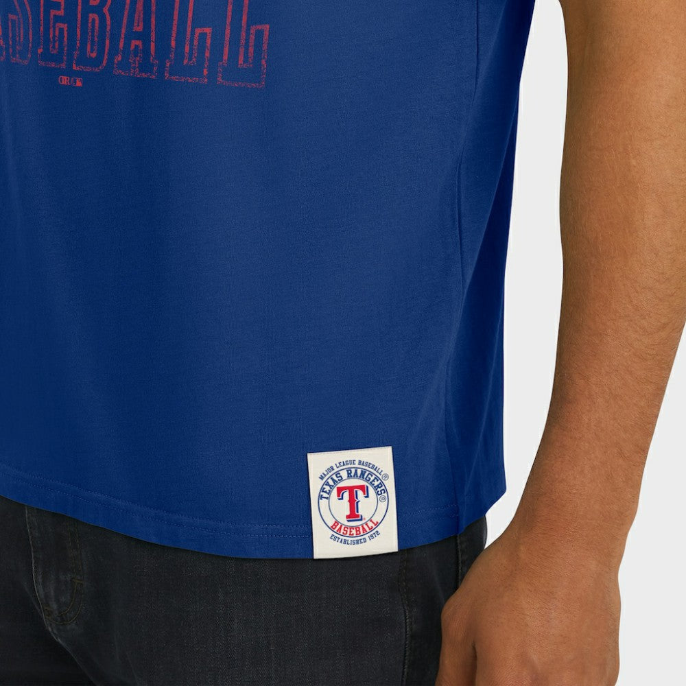 Texas Rangers Darius Rucker Collection by Fanatics Distressed Sleeve Stripe T-Shirt - MLB