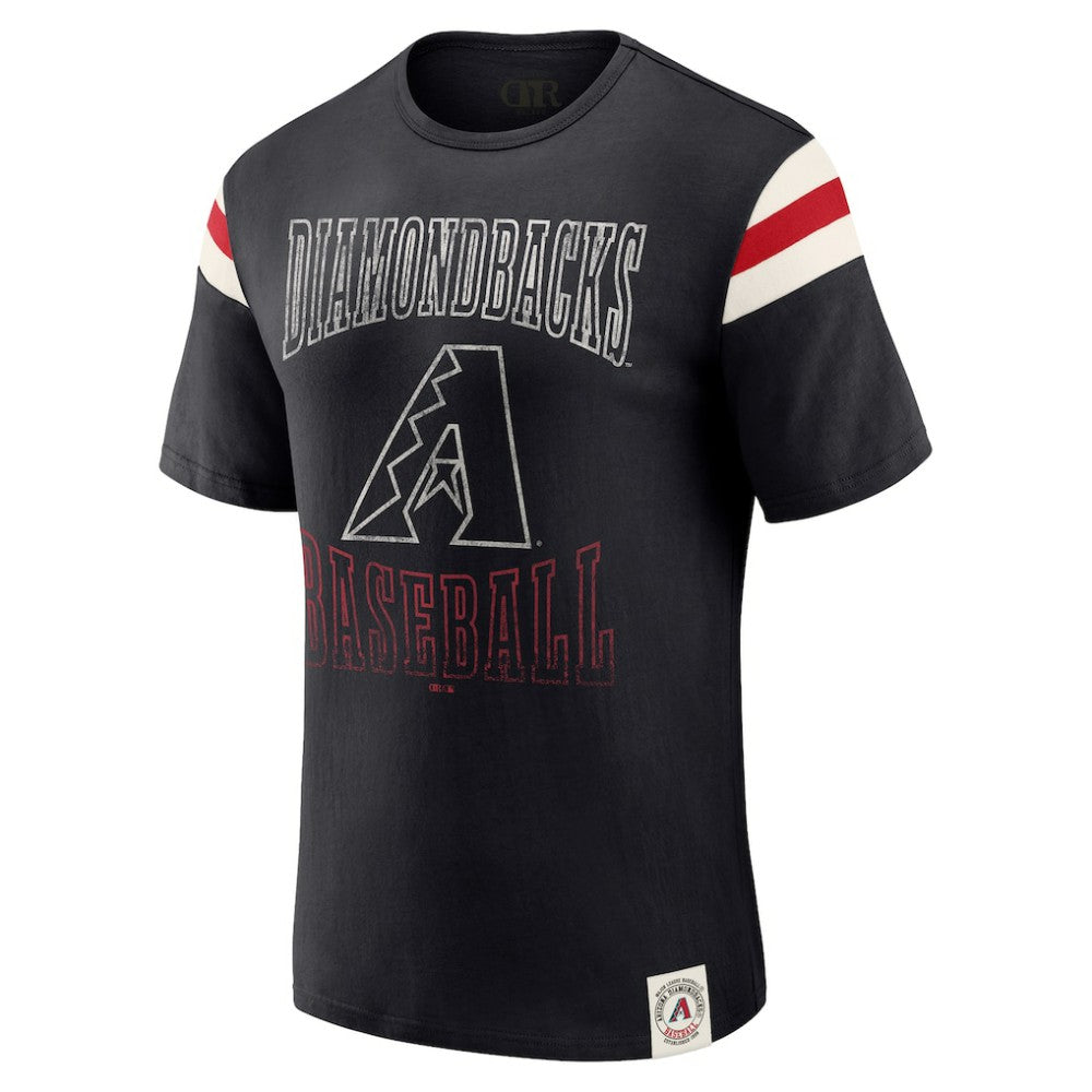 Arizona Diamondbacks Darius Rucker Collection by Fanatics Distressed Sleeve Stripe T-Shirt - MLB
