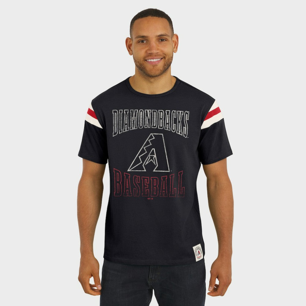 Arizona Diamondbacks Darius Rucker Collection by Fanatics Distressed Sleeve Stripe T-Shirt - MLB