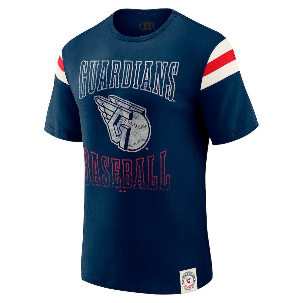 Cleveland Guardians Darius Rucker Collection by Fanatics Distressed Sleeve Stripe T-Shirt - MLB