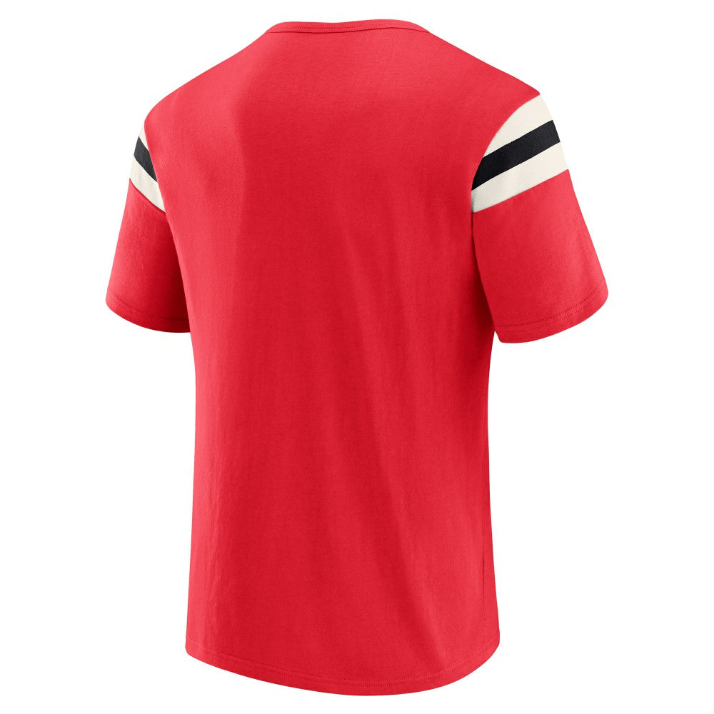 Cincinnati Reds Darius Rucker Collection by Fanatics Distressed Sleeve Stripe T-Shirt - MLB