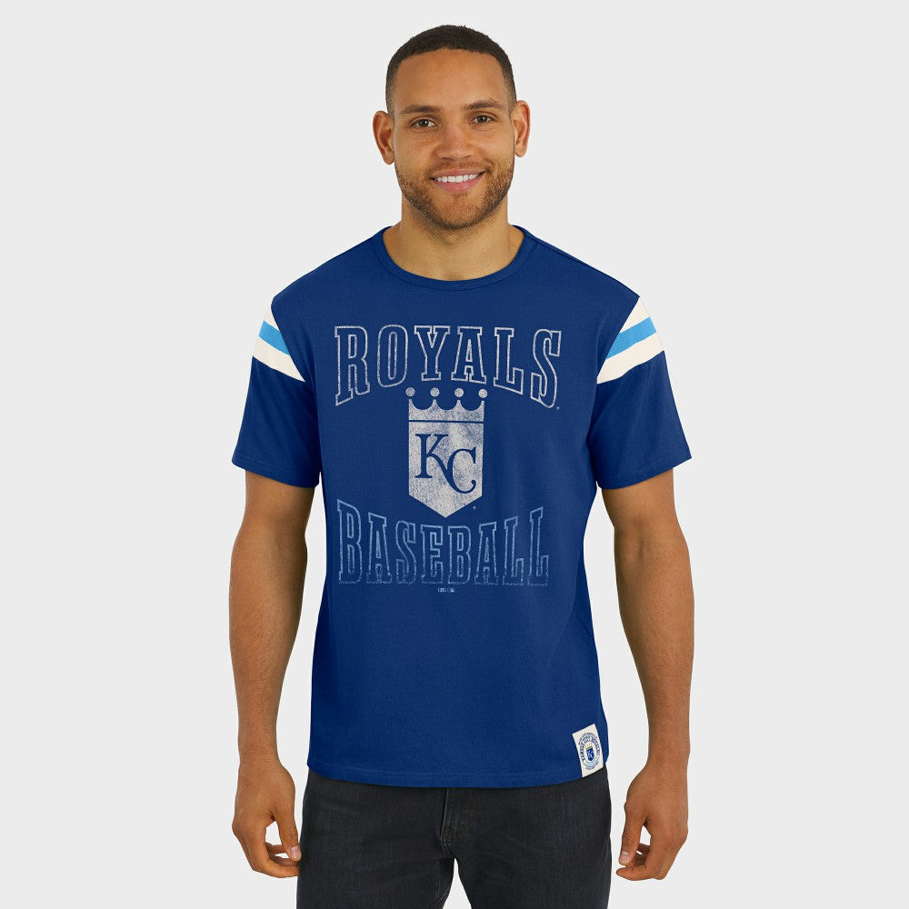 Kansas City Royals Darius Rucker Collection by Fanatics Distressed Sleeve Stripe T-Shirt - MLB