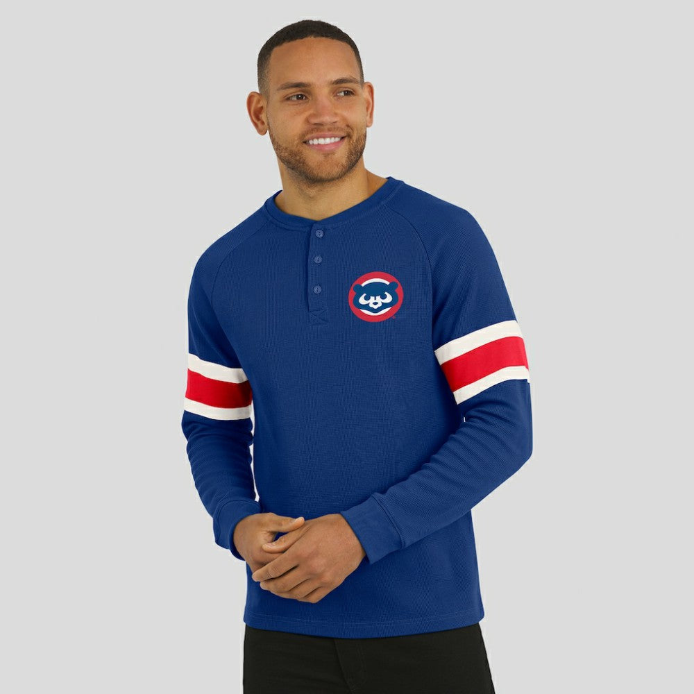 Chicago Cubs Darius Rucker Collection by Fanatics Waffle-Knit Raglan Long Sleeve Henley T-Shirt - MLB