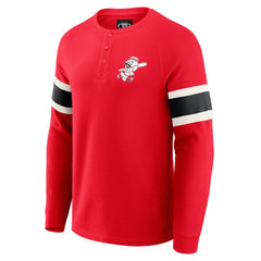 Cincinnati Reds Darius Rucker Collection by Fanatics Waffle-Knit Raglan Long Sleeve Henley T-Shirt - MLB