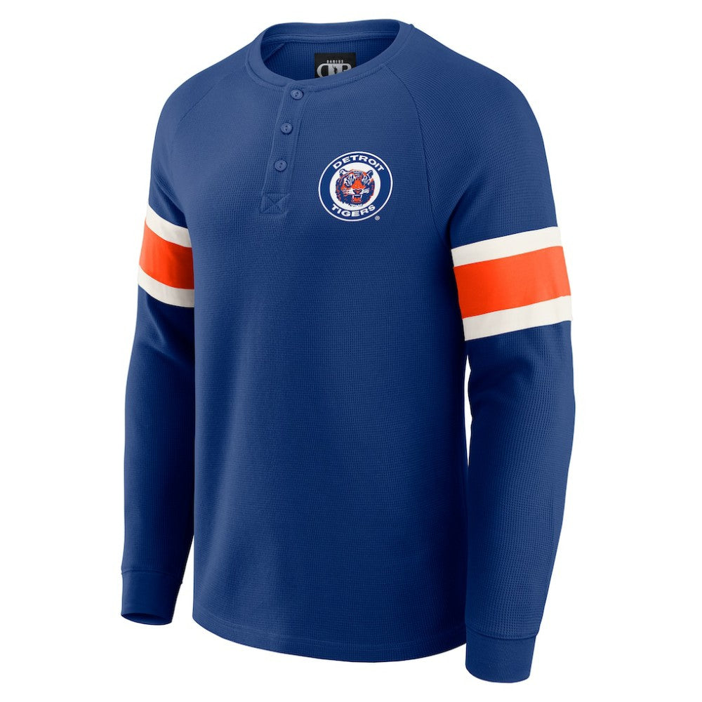Detroit Tigers Darius Rucker Collection by Fanatics Waffle-Knit Raglan Long Sleeve Henley T-Shirt - MLB