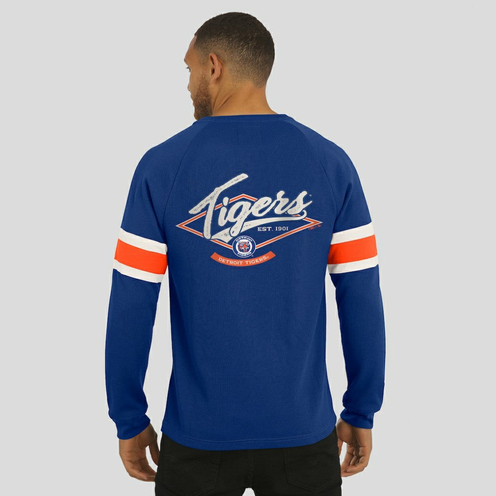 Detroit Tigers Darius Rucker Collection by Fanatics Waffle-Knit Raglan Long Sleeve Henley T-Shirt - MLB
