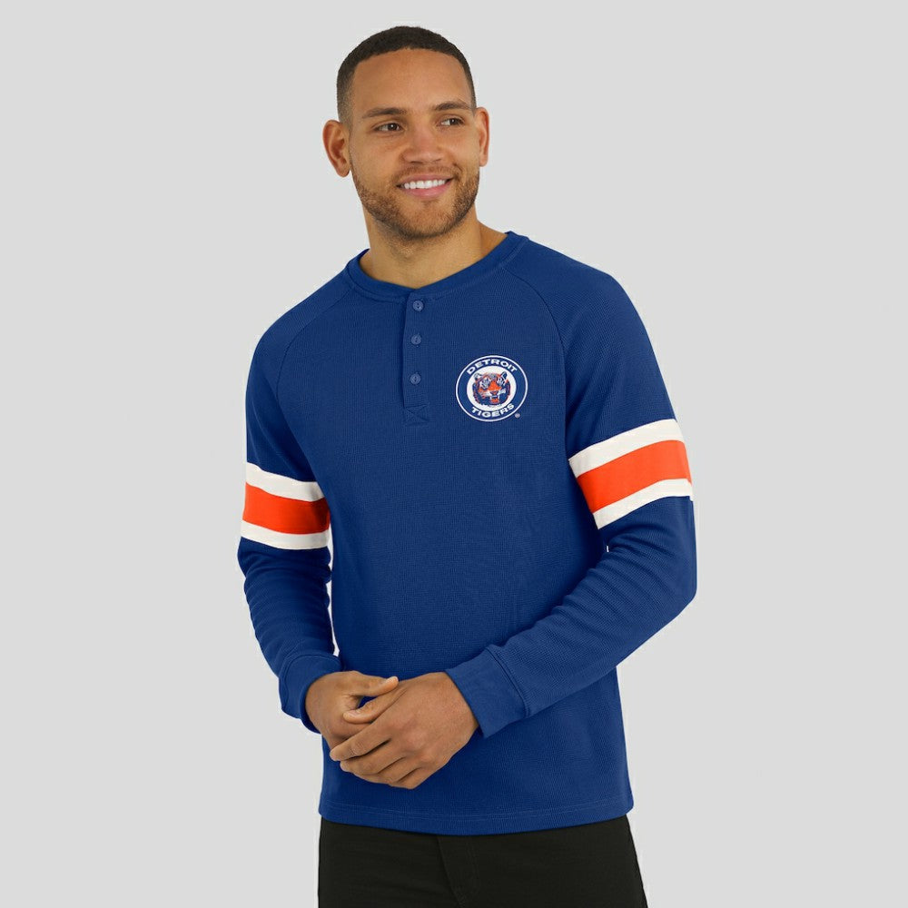 Detroit Tigers Darius Rucker Collection by Fanatics Waffle-Knit Raglan Long Sleeve Henley T-Shirt - MLB