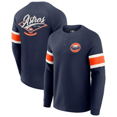 Houston Astros Darius Rucker Collection by Fanatics Waffle-Knit Raglan Long Sleeve Henley T-Shirt - MLB