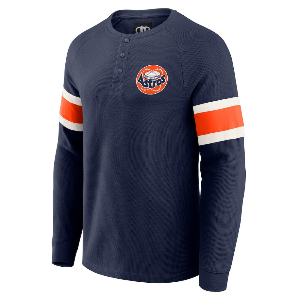Houston Astros Darius Rucker Collection by Fanatics Waffle-Knit Raglan Long Sleeve Henley T-Shirt - MLB