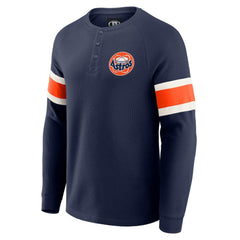 Houston Astros Darius Rucker Collection by Fanatics Waffle-Knit Raglan Long Sleeve Henley T-Shirt - MLB