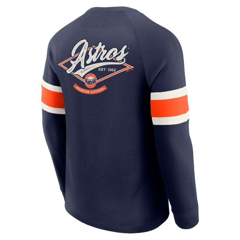 Houston Astros Darius Rucker Collection by Fanatics Waffle-Knit Raglan Long Sleeve Henley T-Shirt - MLB