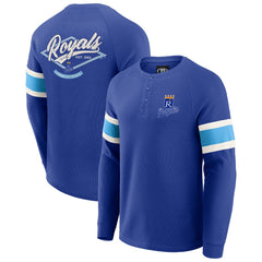 Kansas City Royals Darius Rucker Collection by Fanatics Waffle-Knit Raglan Long Sleeve Henley T-Shirt - MLB