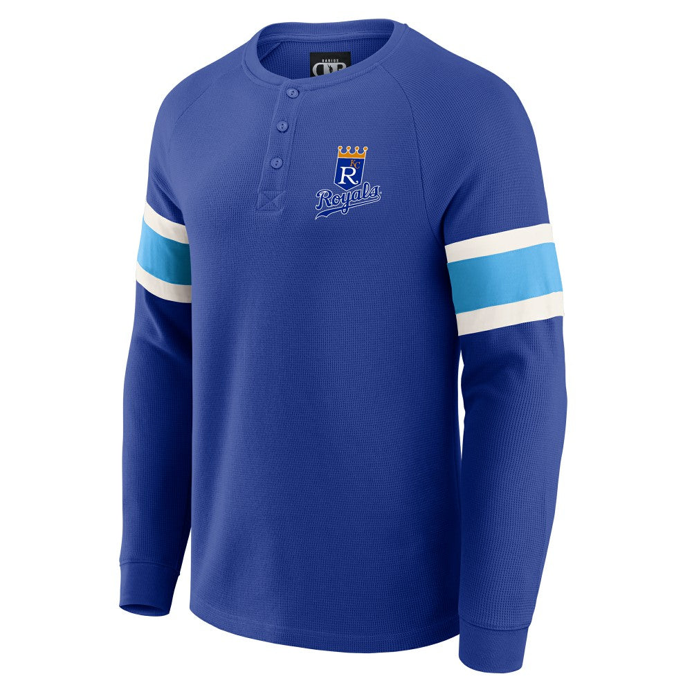 Kansas City Royals Darius Rucker Collection by Fanatics Waffle-Knit Raglan Long Sleeve Henley T-Shirt - MLB