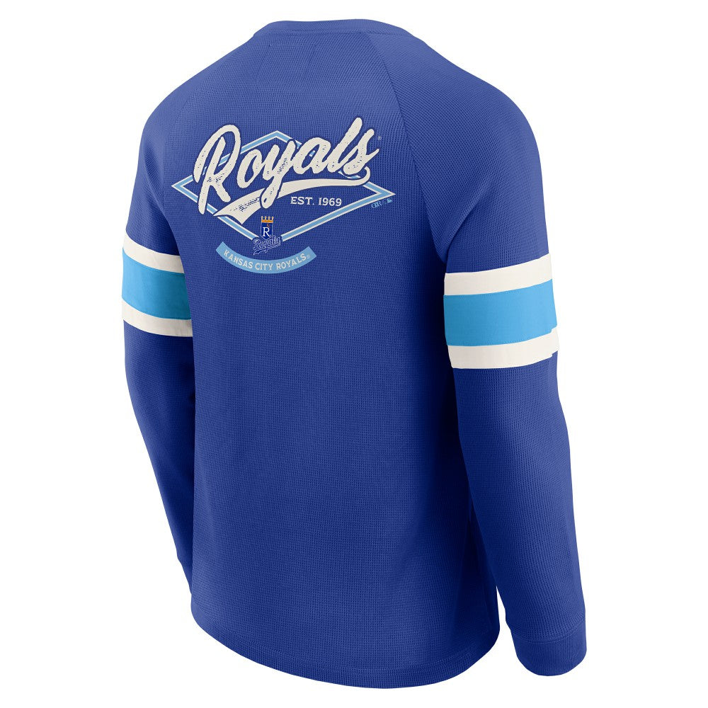 Kansas City Royals Darius Rucker Collection by Fanatics Waffle-Knit Raglan Long Sleeve Henley T-Shirt - MLB