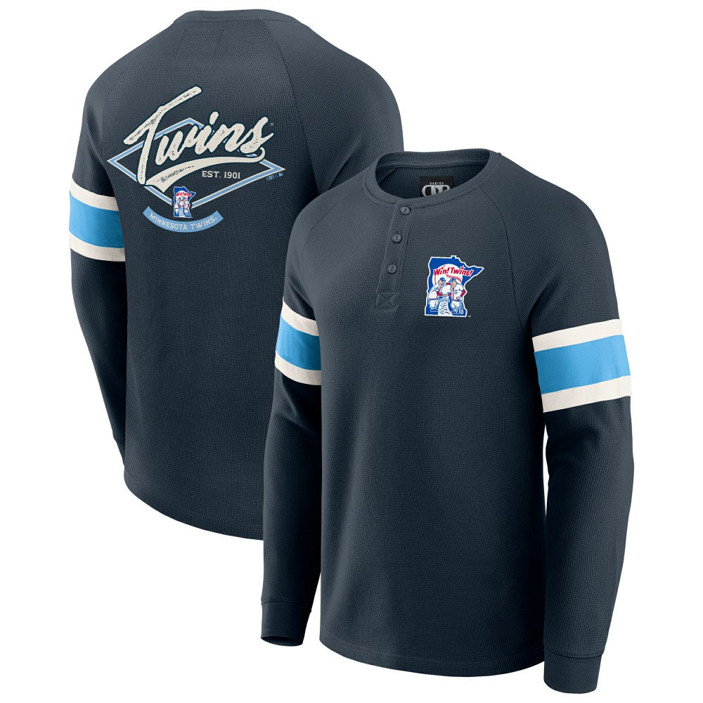 Minnesota Twins Darius Rucker Collection by Fanatics Waffle-Knit Raglan Long Sleeve Henley T-Shirt - MLB