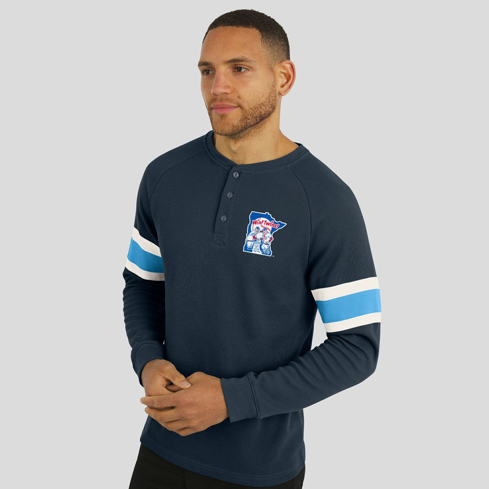Minnesota Twins Darius Rucker Collection by Fanatics Waffle-Knit Raglan Long Sleeve Henley T-Shirt - MLB