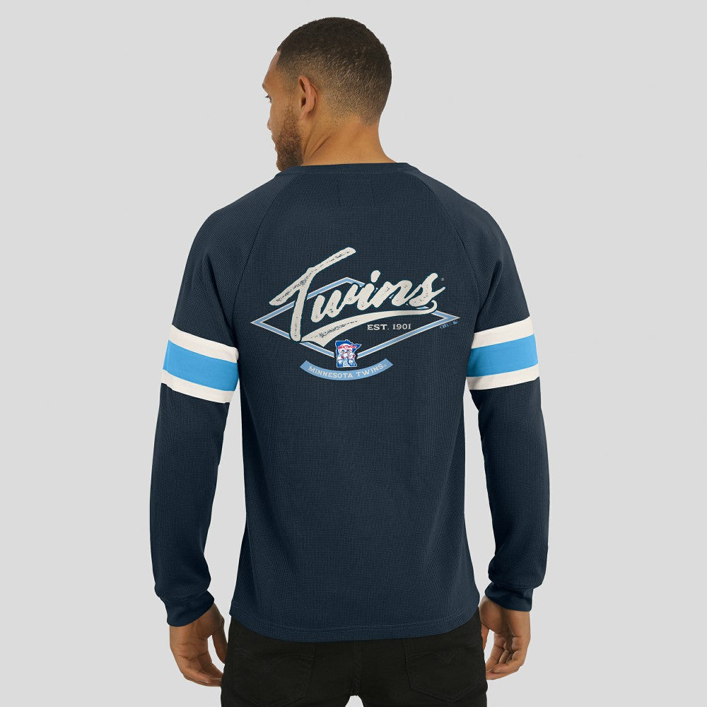 Minnesota Twins Darius Rucker Collection by Fanatics Waffle-Knit Raglan Long Sleeve Henley T-Shirt - MLB