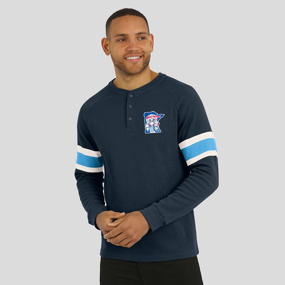 Minnesota Twins Darius Rucker Collection by Fanatics Waffle-Knit Raglan Long Sleeve Henley T-Shirt - MLB