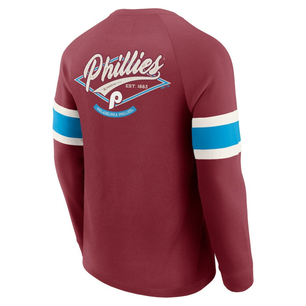 Philadelphia Phillies Darius Rucker Collection by Fanatics Waffle-Knit Raglan Long Sleeve Henley T-Shirt - MLB