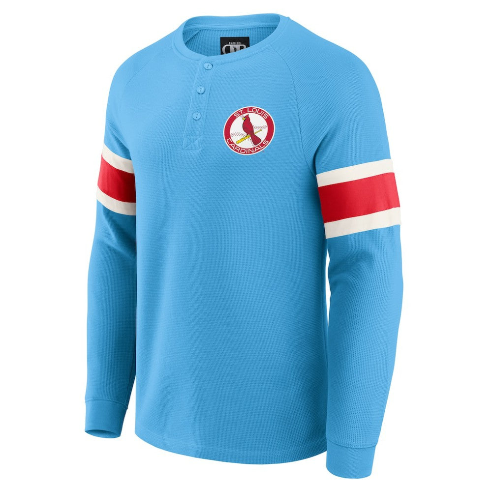 St. Louis Cardinals Darius Rucker Collection by Fanatics Waffle-Knit Raglan Long Sleeve Henley T-Shirt - MLB