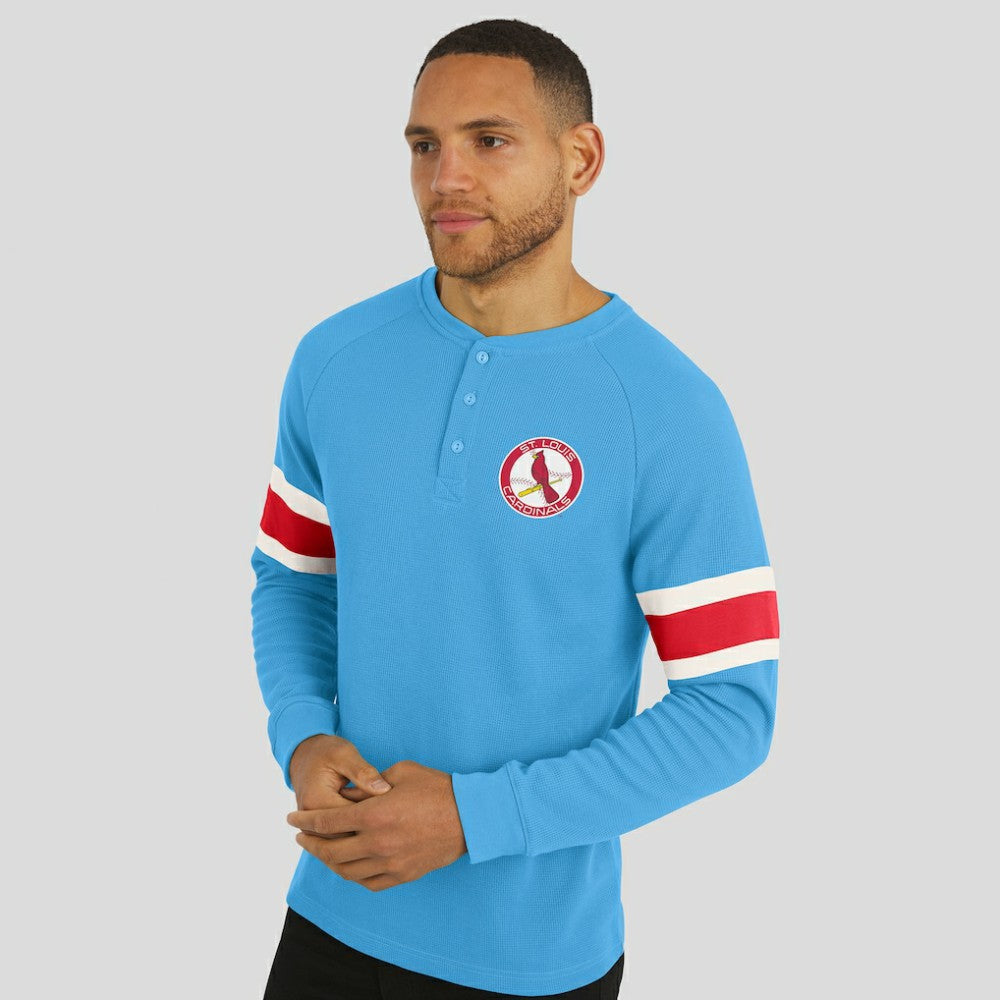 St. Louis Cardinals Darius Rucker Collection by Fanatics Waffle-Knit Raglan Long Sleeve Henley T-Shirt - MLB