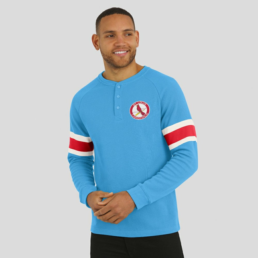 St. Louis Cardinals Darius Rucker Collection by Fanatics Waffle-Knit Raglan Long Sleeve Henley T-Shirt - MLB