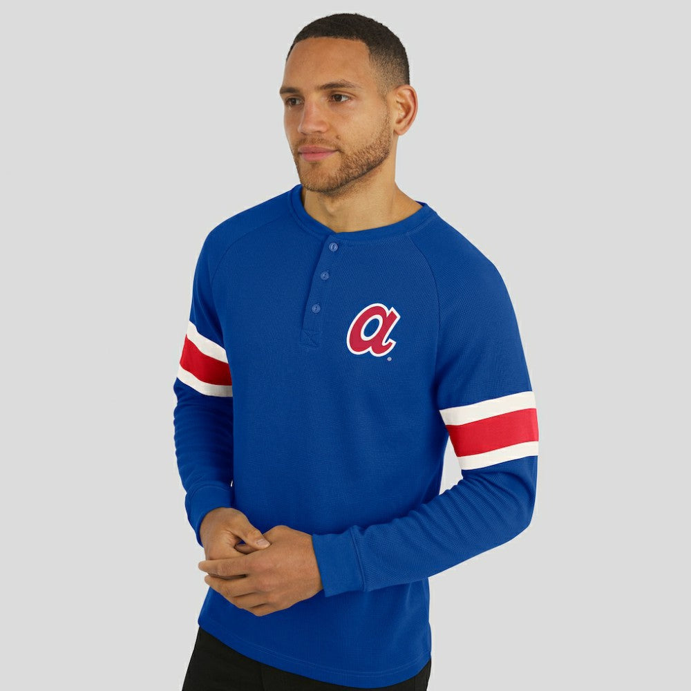Atlanta Braves Darius Rucker Collection by Fanatics Waffle-Knit Raglan Long Sleeve Henley T-Shirt - MLB