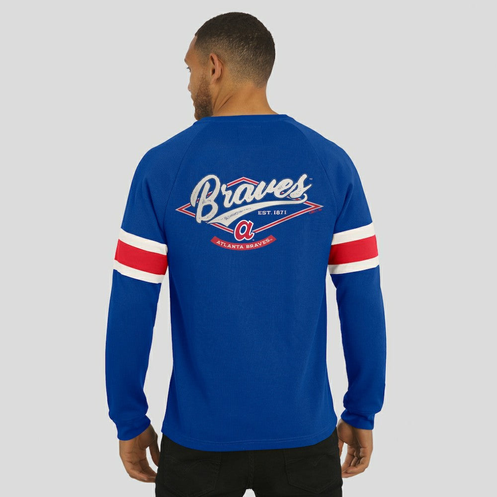 Atlanta Braves Darius Rucker Collection by Fanatics Waffle-Knit Raglan Long Sleeve Henley T-Shirt - MLB