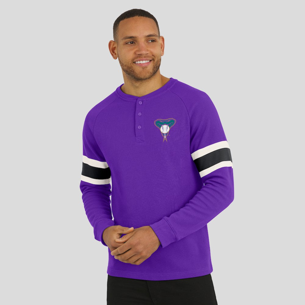 Arizona Diamondbacks Darius Rucker Collection by Fanatics Waffle-Knit Raglan Long Sleeve Henley T-Shirt - MLB
