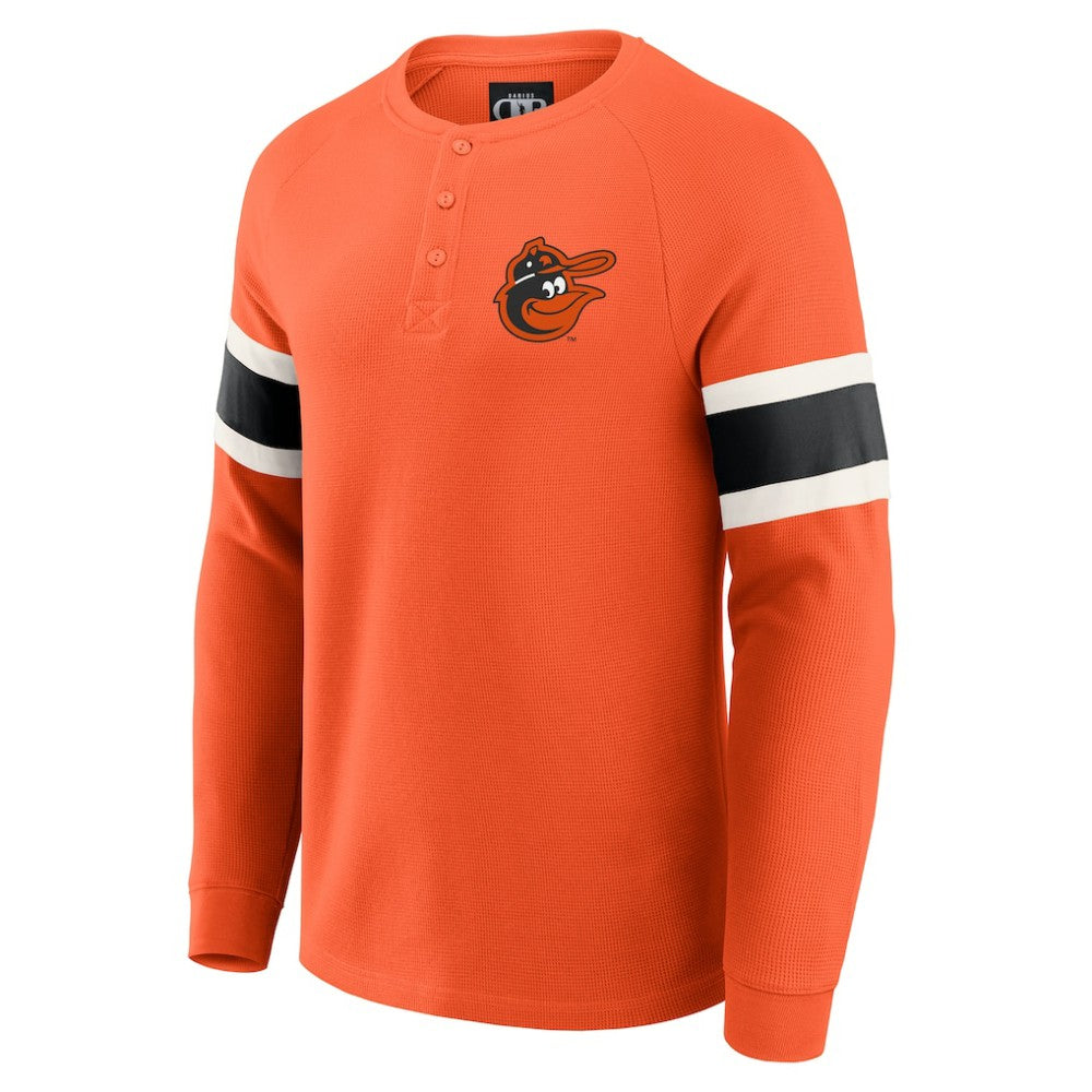 Baltimore Orioles Darius Rucker Collection by Fanatics Waffle-Knit Raglan Long Sleeve Henley T-Shirt - MLB