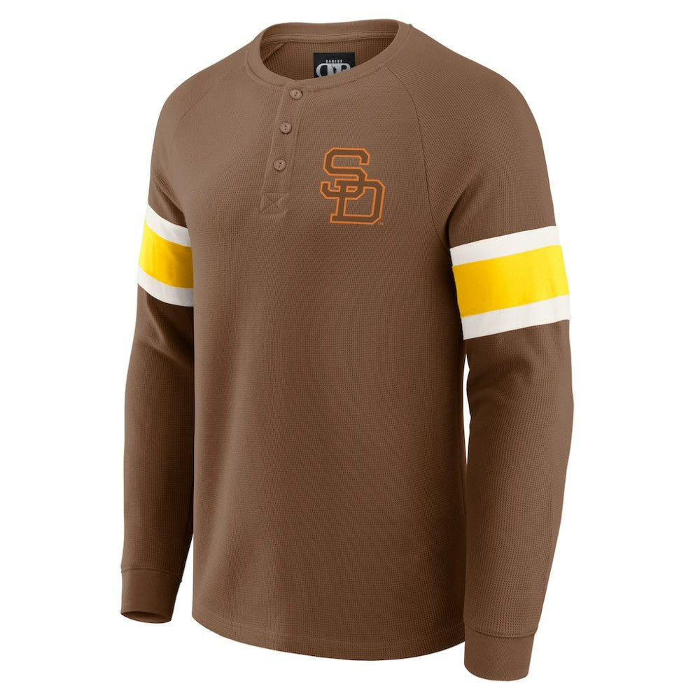 San Diego Padres Darius Rucker Collection by Fanatics Waffle-Knit Raglan Long Sleeve Henley T-Shirt - MLB