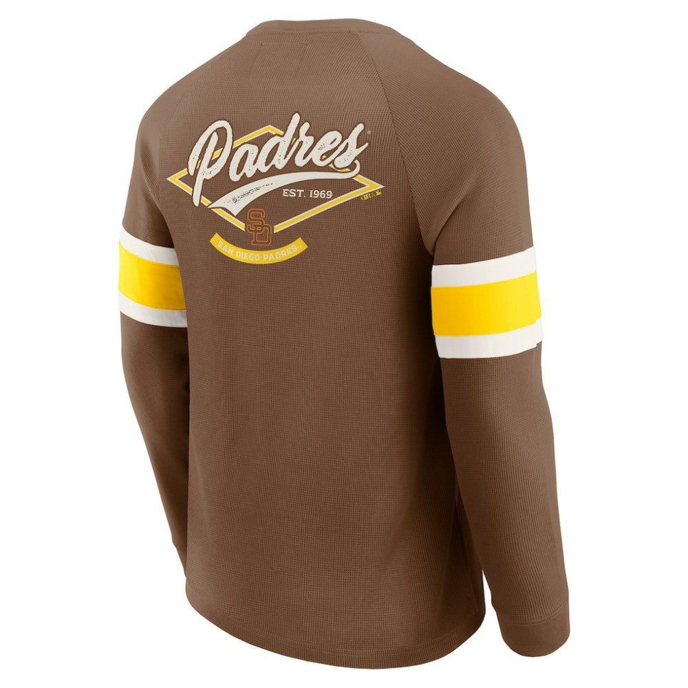 San Diego Padres Darius Rucker Collection by Fanatics Waffle-Knit Raglan Long Sleeve Henley T-Shirt - MLB