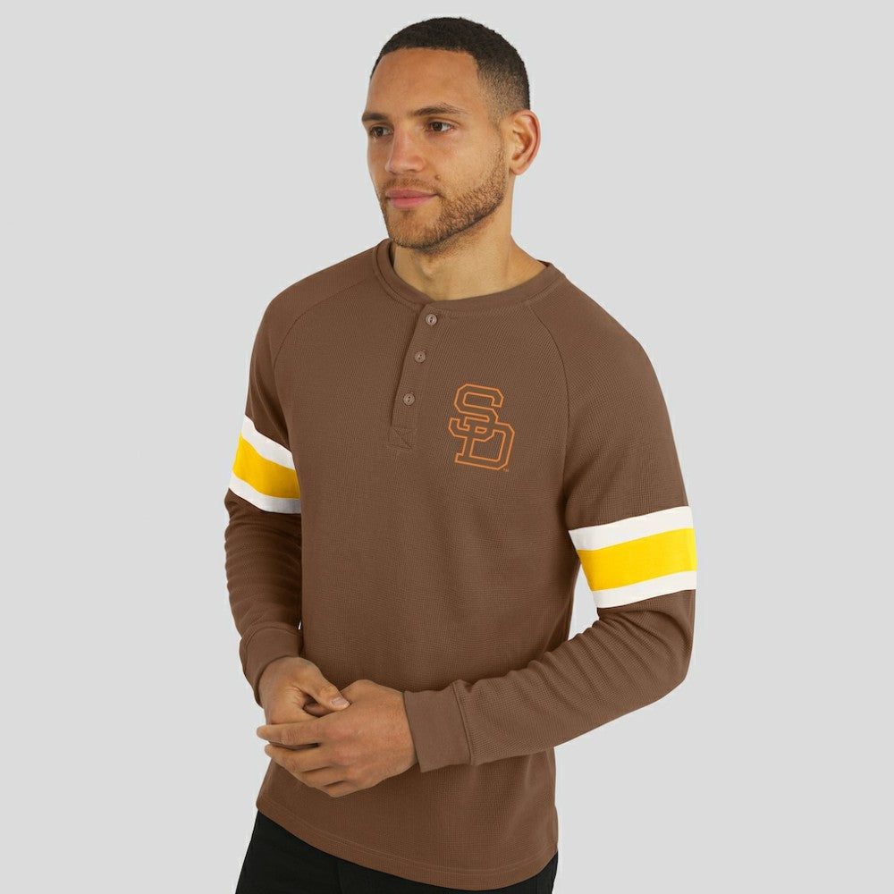 San Diego Padres Darius Rucker Collection by Fanatics Waffle-Knit Raglan Long Sleeve Henley T-Shirt - MLB