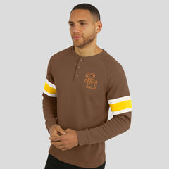 San Diego Padres Darius Rucker Collection by Fanatics Waffle-Knit Raglan Long Sleeve Henley T-Shirt - MLB