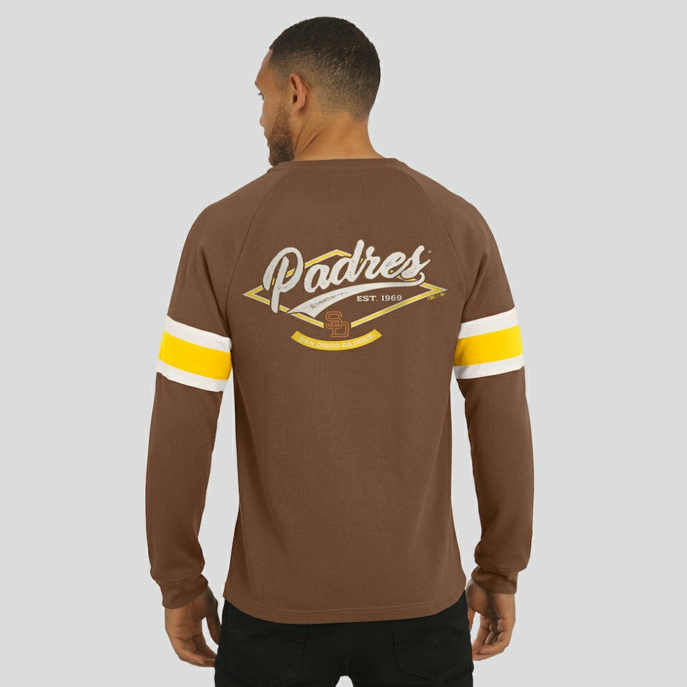 San Diego Padres Darius Rucker Collection by Fanatics Waffle-Knit Raglan Long Sleeve Henley T-Shirt - MLB