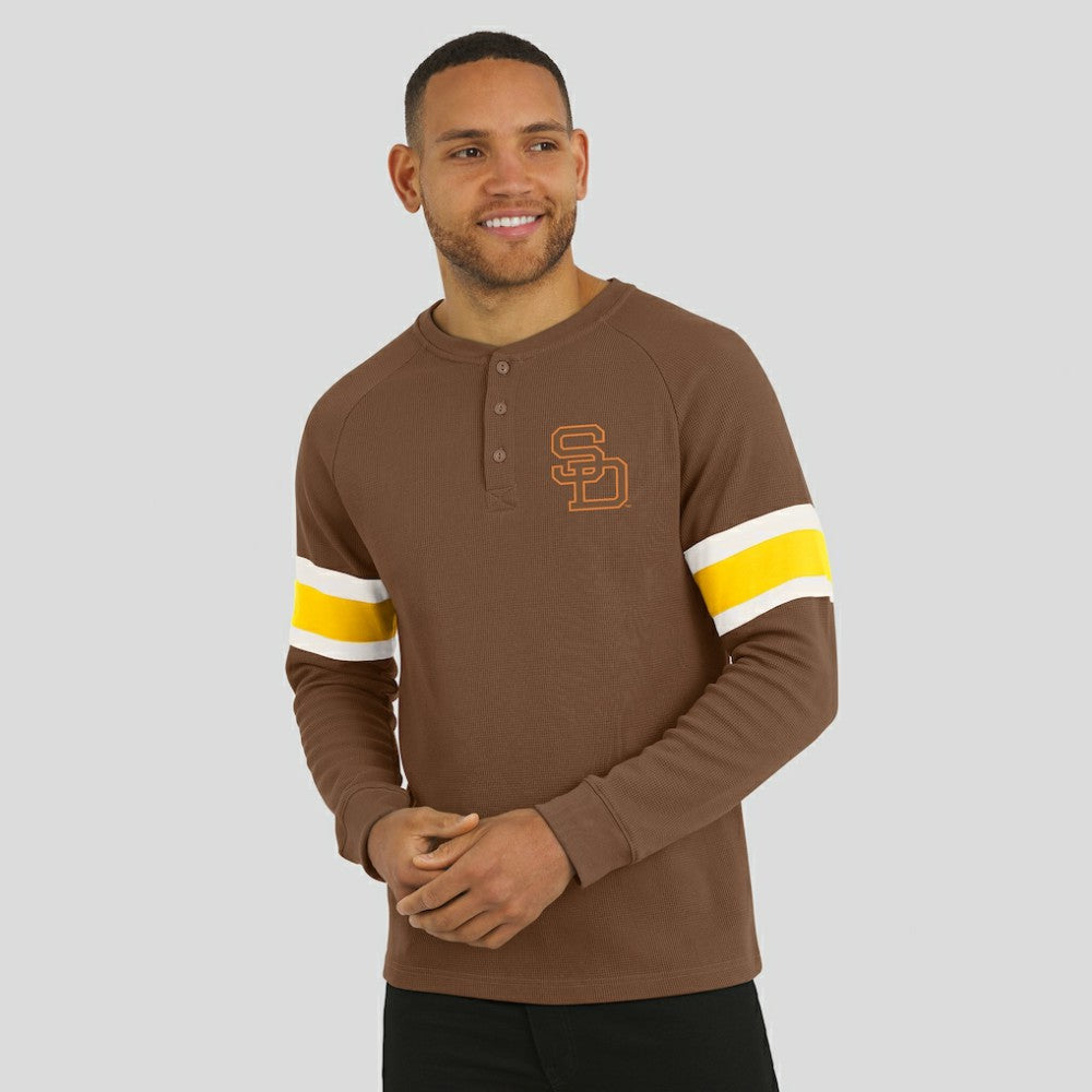 San Diego Padres Darius Rucker Collection by Fanatics Waffle-Knit Raglan Long Sleeve Henley T-Shirt - MLB