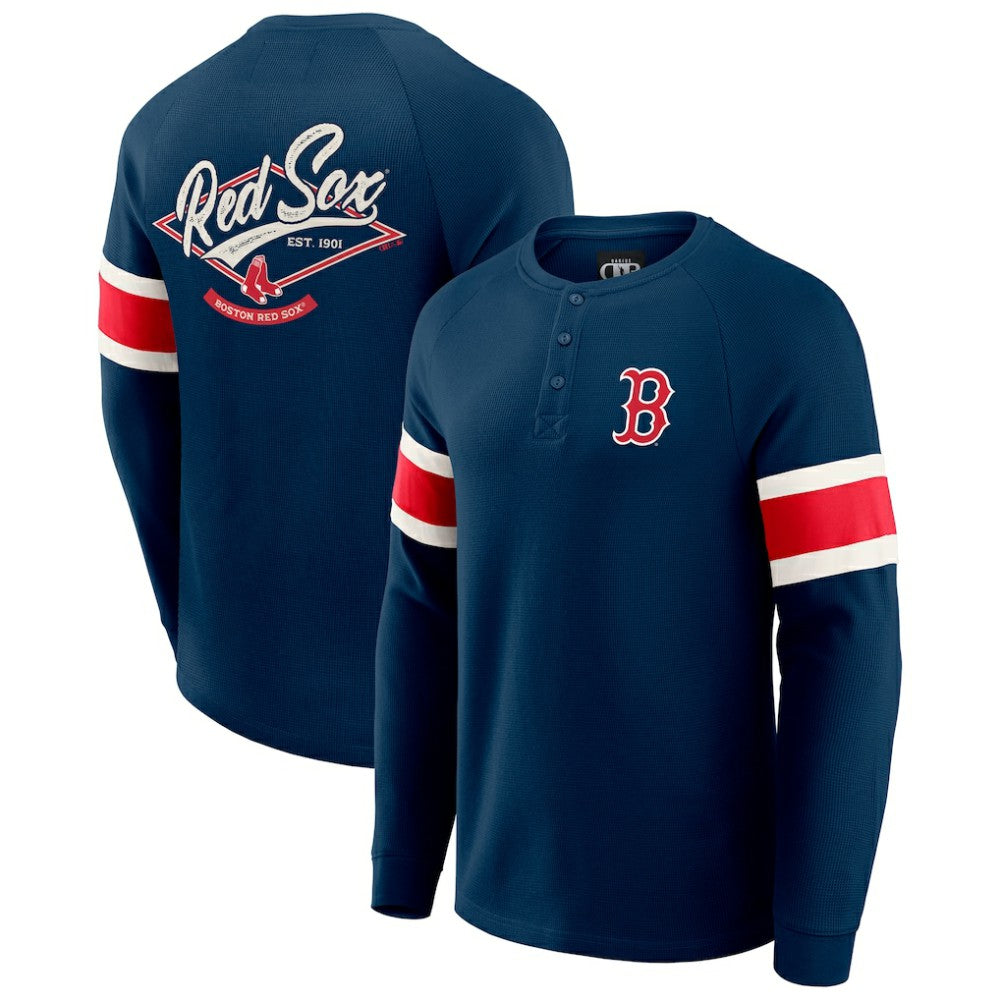 Boston Red Sox Darius Rucker Collection by Fanatics Waffle-Knit Raglan Long Sleeve Henley T-Shirt - MLB