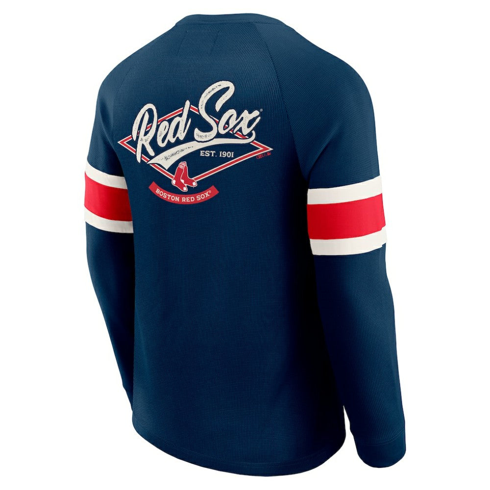 Boston Red Sox Darius Rucker Collection by Fanatics Waffle-Knit Raglan Long Sleeve Henley T-Shirt - MLB