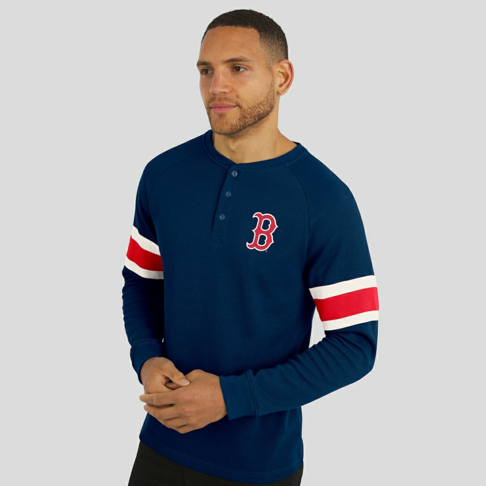 Boston Red Sox Darius Rucker Collection by Fanatics Waffle-Knit Raglan Long Sleeve Henley T-Shirt - MLB